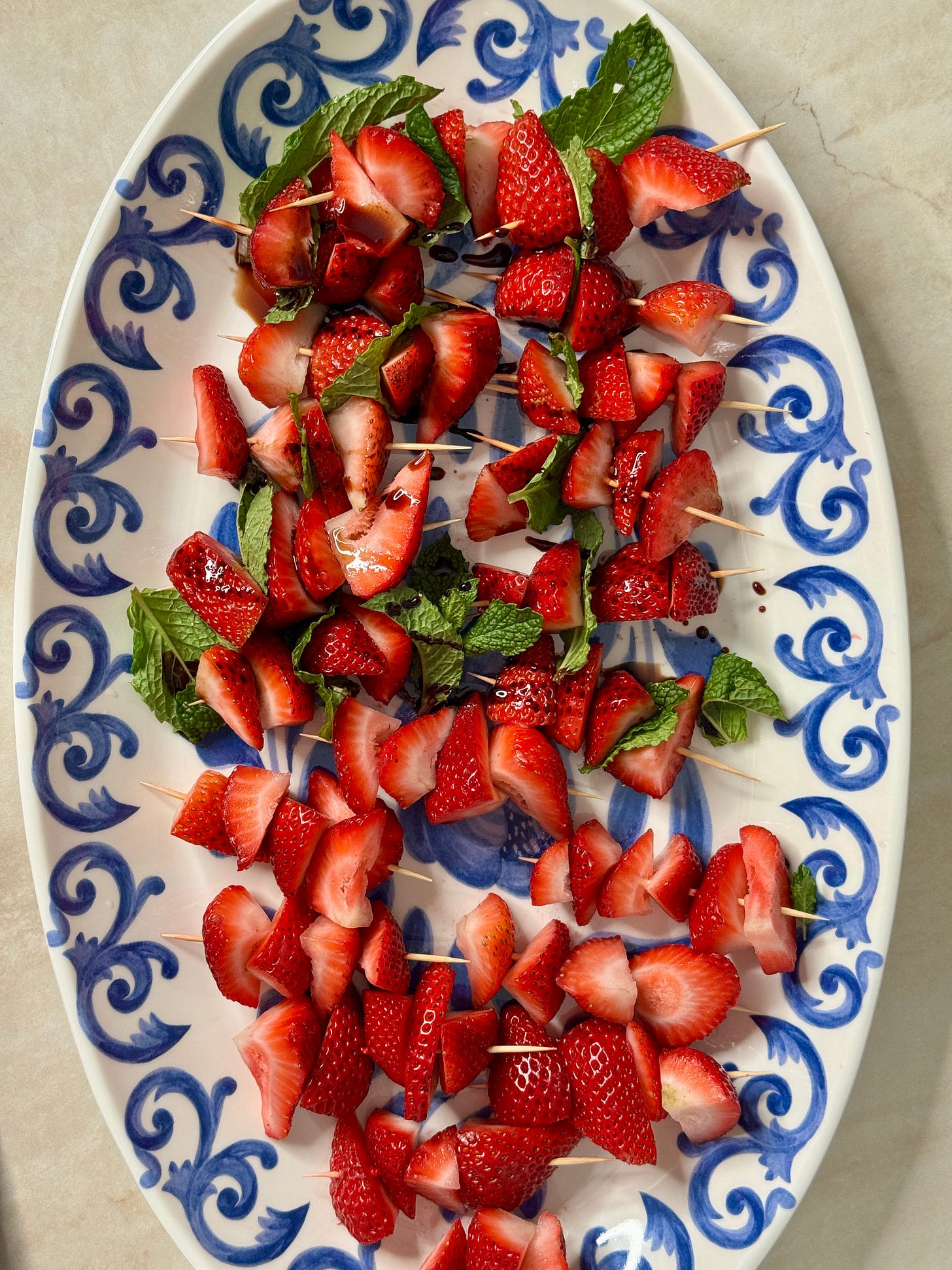 Dark chocolate mint strawberry skewers
