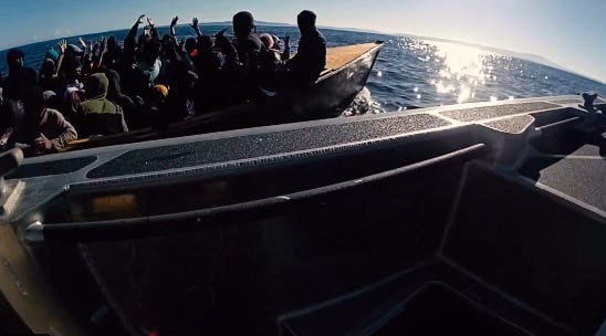 Those aboard the human smuggling boat surrendered only after U.S. authorities disabled its outboard engines with gunfire. (US Customs & Border Protection image) Those aboard the human smuggling boat surrendered only after U.S. authorities disabled its outboard engines with gunfire. (US Customs & Border Protection image)