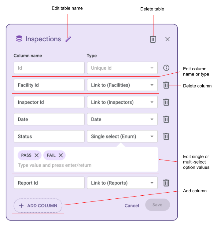 Edit table in app structure with Gemini in AppSheet Edit table in app structure with Gemini in AppSheet