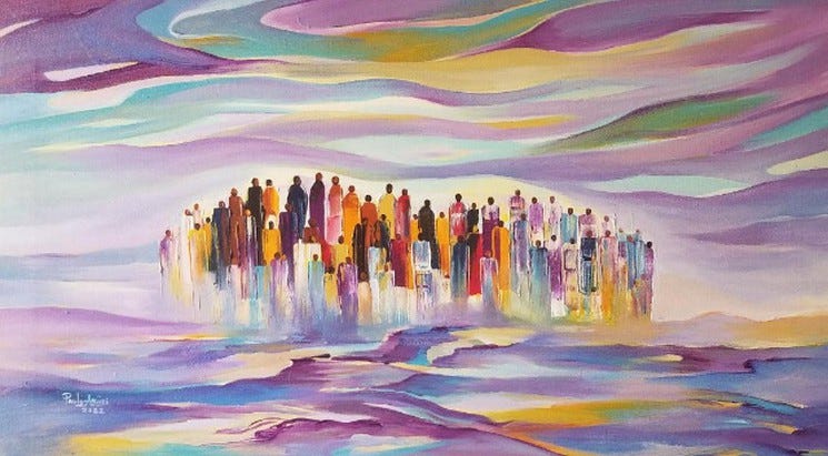 Paul Akiiki, We Belong Together, Painting on canvas Paul Akiiki, We Belong Together, Painting on canvas