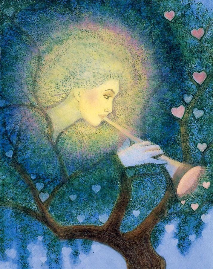 May be art of flute and harp