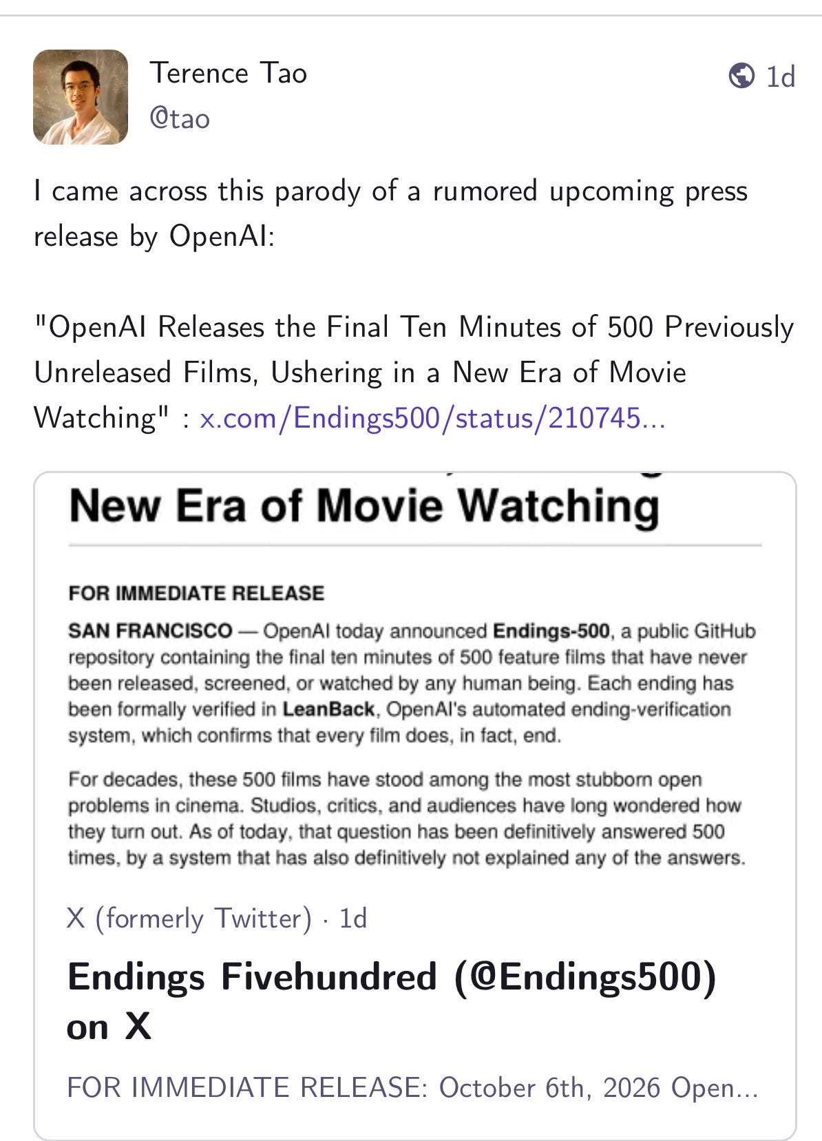 Brief note on the giant mathematical fall of OpenAI