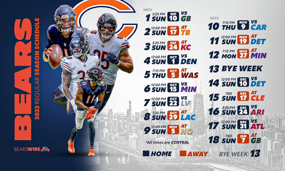 Calendario Bears 2023