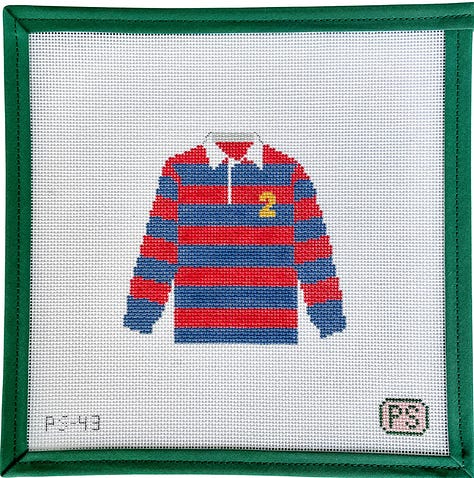 An assortment of needlepoint canvases designed by Prepsetter