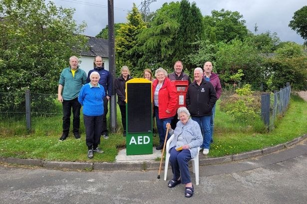 Locals in Kendoon where they now have a solar defibrillator.