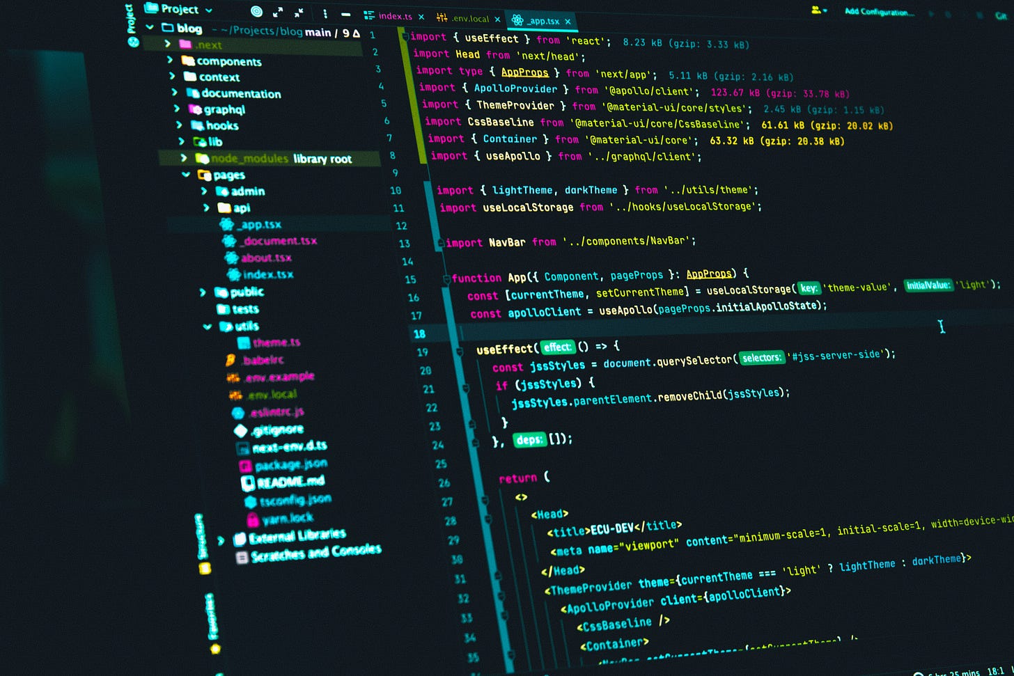 screen full of code