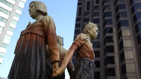 Getty Images The "Comfort Women" Column of Strength statue seen in San Francisco, California, 3 October 2018