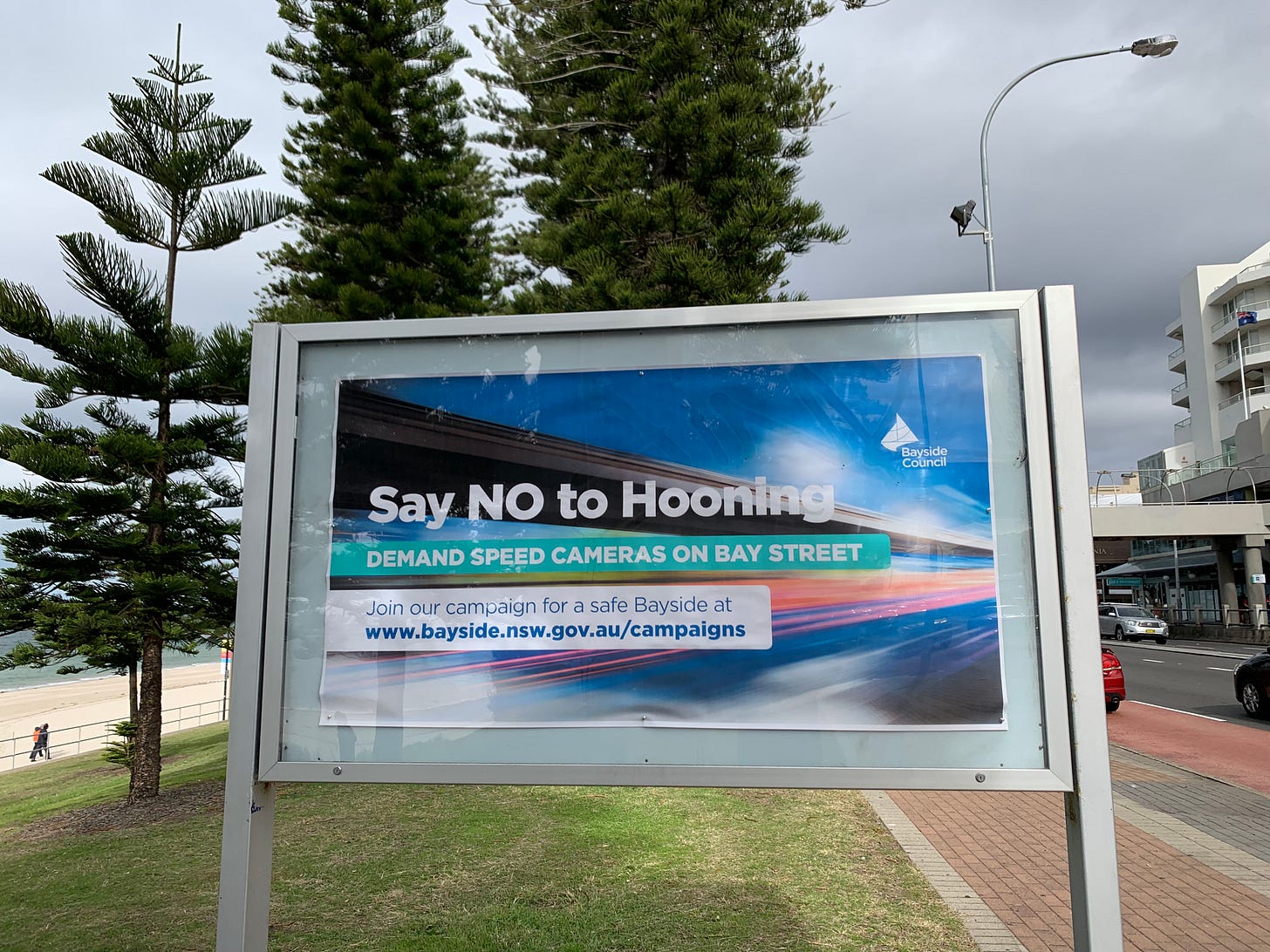Say NO to Hooning sign from Bayside Council Say NO to Hooning sign from Bayside Council