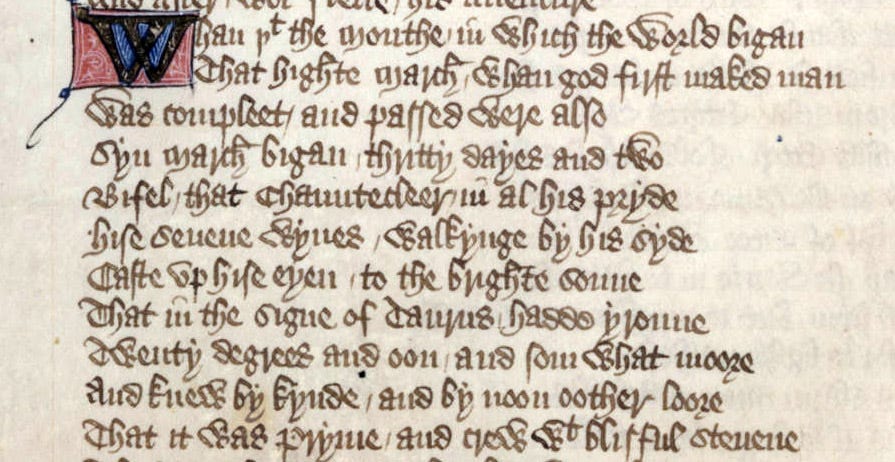 A detail from the Ellesmere Manuscript.