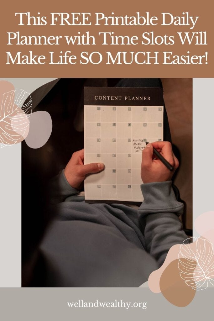This FREE Printable Daily Planner with Time Slots Will Make Life SO MUCH Easier!