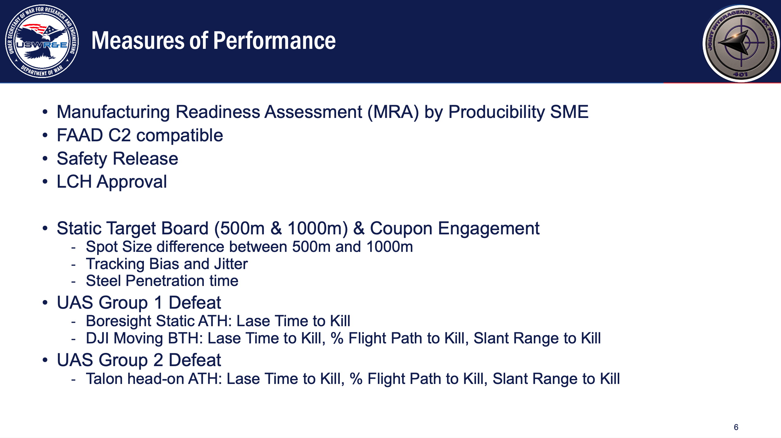 Commander Performance Measure Army US Military Plans Directed Energy