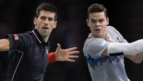 novak djokovic beats milos raonic paris masters 2014 images novak djokovic beats milos raonic paris masters 2014 images