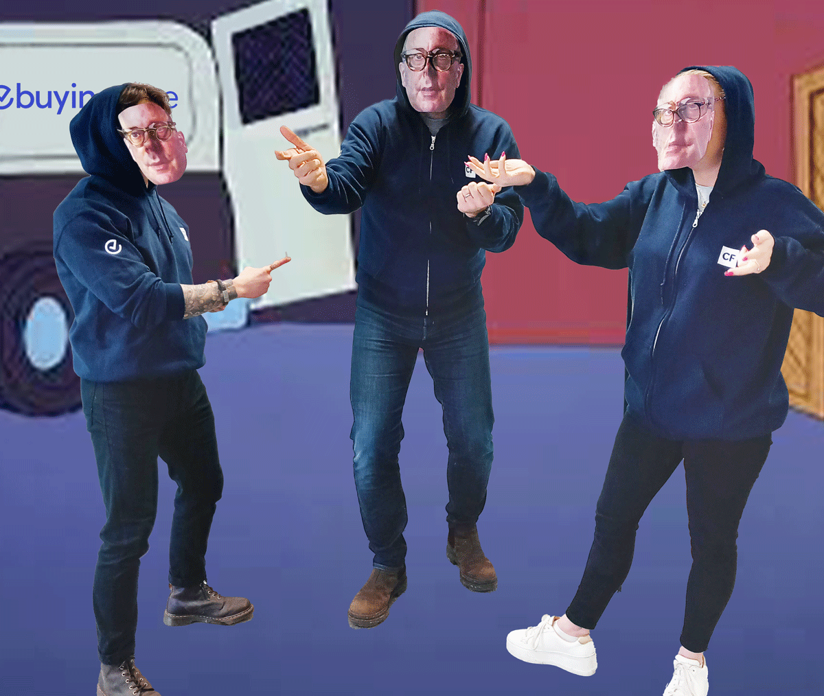 Meme of 3 spidermen pointing at each other recreated by Buyingtime staff Meme of 3 spidermen pointing at each other recreated by Buyingtime staff