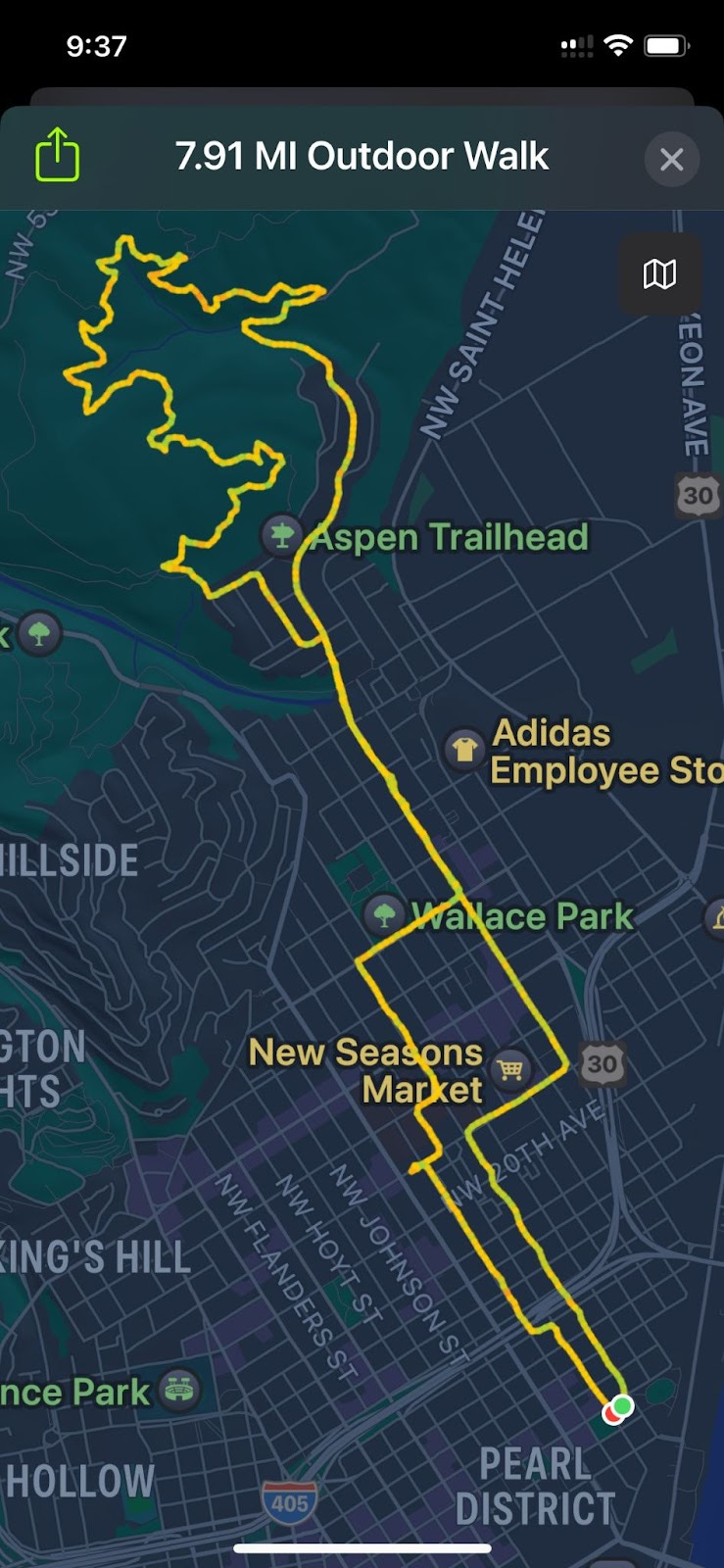 Screenshot of map on Apple Fitness Screenshot of map on Apple Fitness