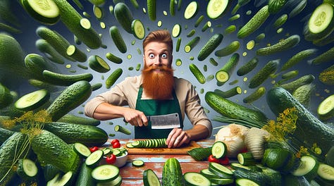 Men and cucumbers