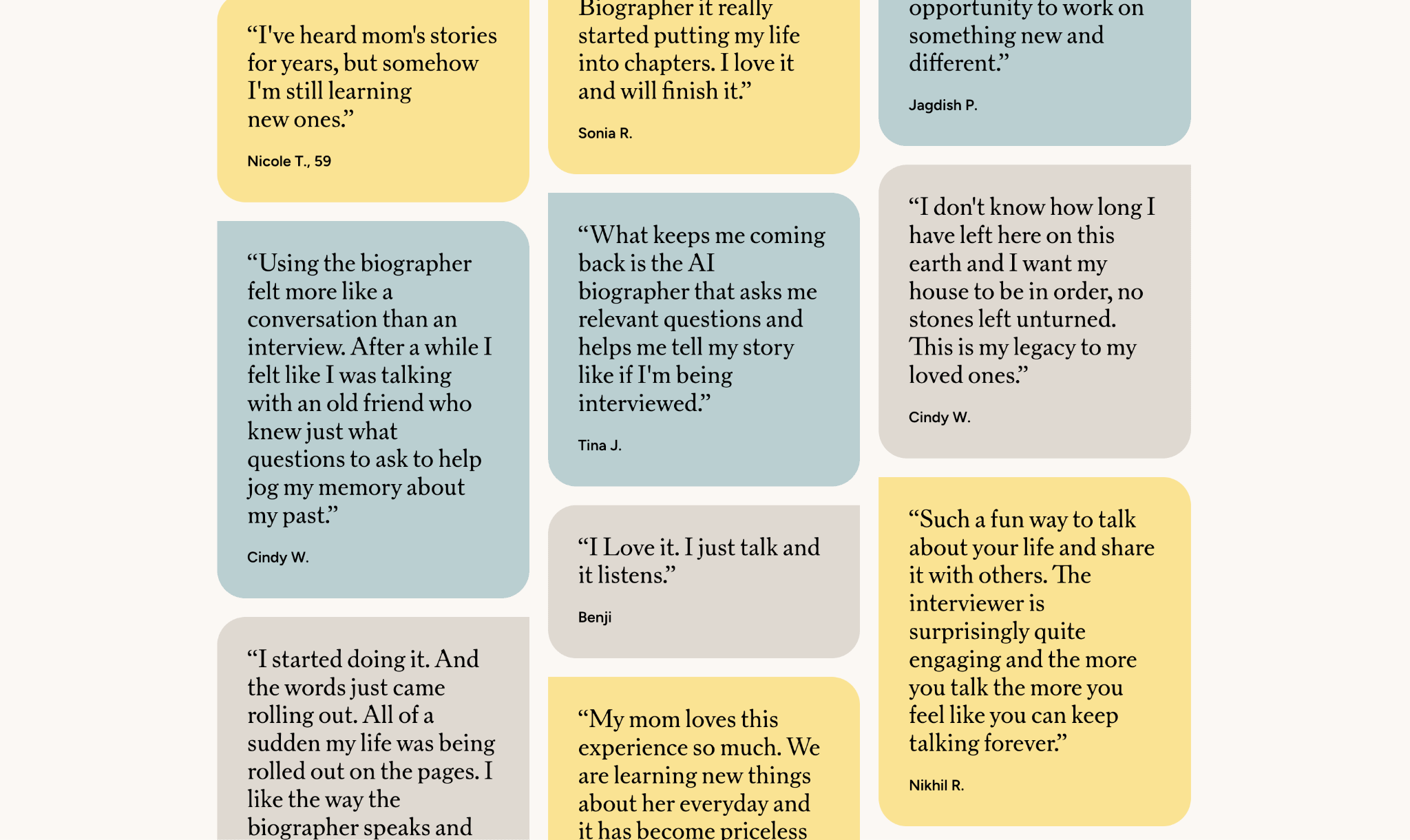 Screenshot of the reviews on thebiographer.com/reviews Screenshot of the reviews on thebiographer.com/reviews