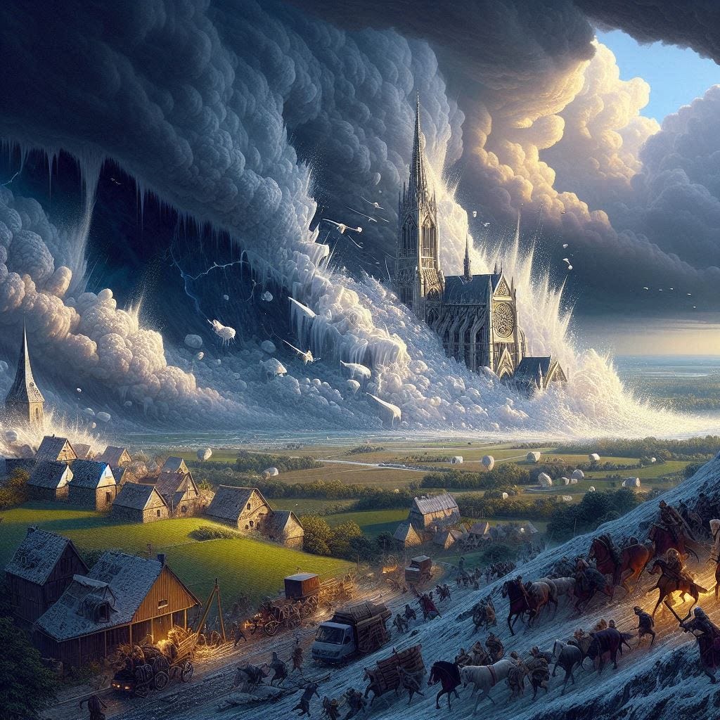 terrific hailstorm near chartres france in 1360