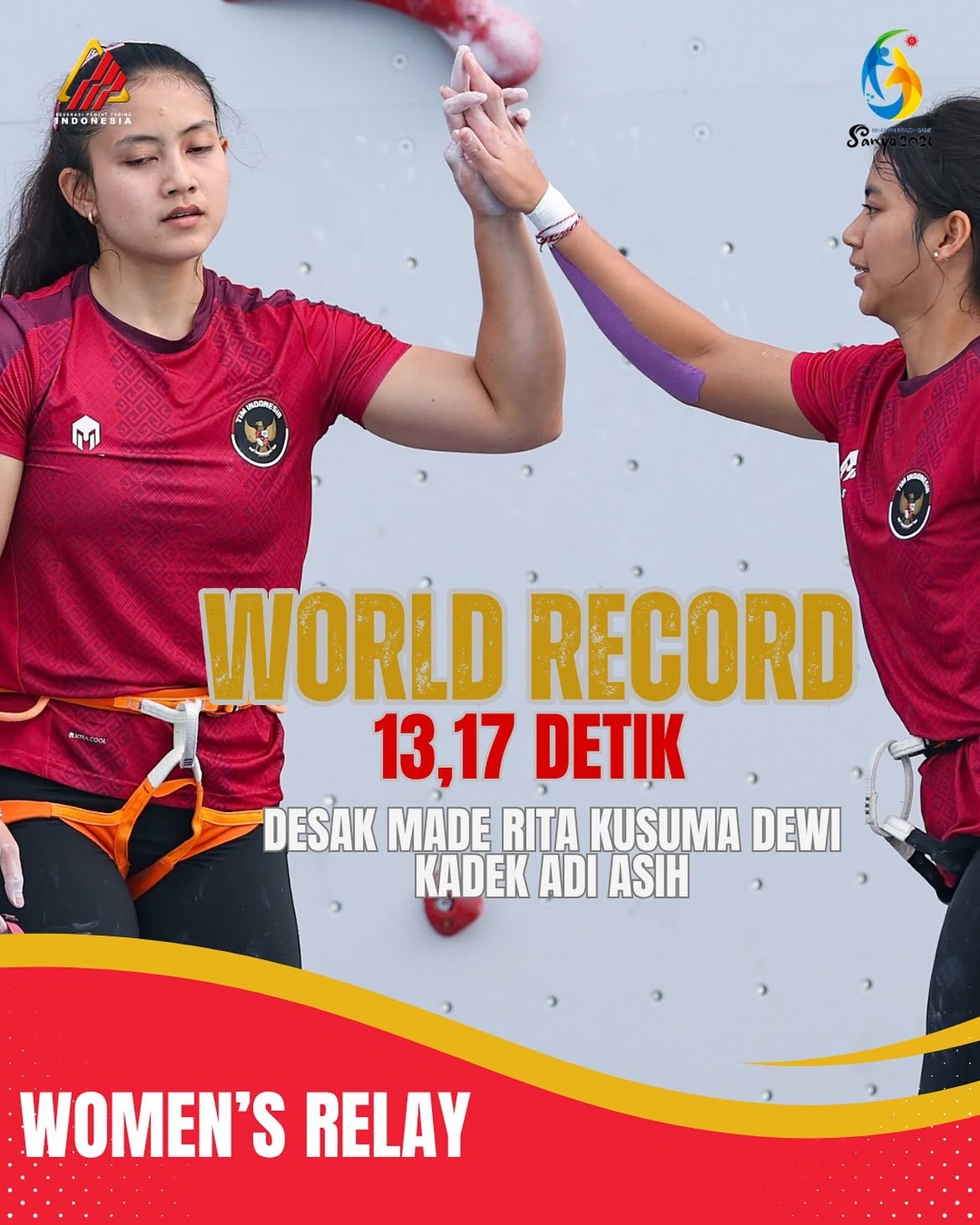 Think sport climbing is dominated by men? Think again. it’s time to meet Desak Made. The Indonesian speed climber has been quietly making history on the international stage. Alongside Kadek Adi Asih, she once set both the women’s speed relay world record and the Asian record at the 2016 Asian Beach Games in Sanya with a time of 13.174 seconds. Think sport climbing is dominated by men? Think again. it’s time to meet Desak Made. The Indonesian speed climber has been quietly making history on the international stage. Alongside Kadek Adi Asih, she once set both the women’s speed relay world record and the Asian record at the 2016 Asian Beach Games in Sanya with a time of 13.174 seconds.