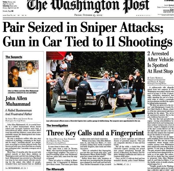 Twenty years ago today—the DC snipers were caught. Can't believe it's been  twenty years already, it was such a scary time to live in the area. :  r/washingtondc