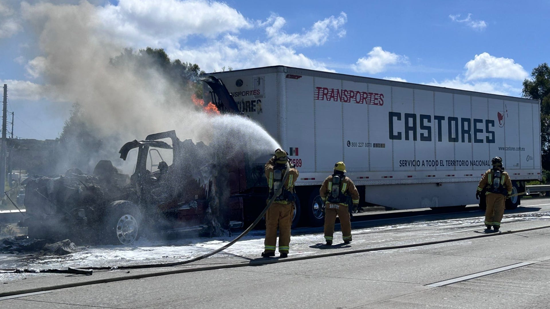 Semi-Truck Fire Shuts Down All Northbound Lanes of I-5 in Oceanside