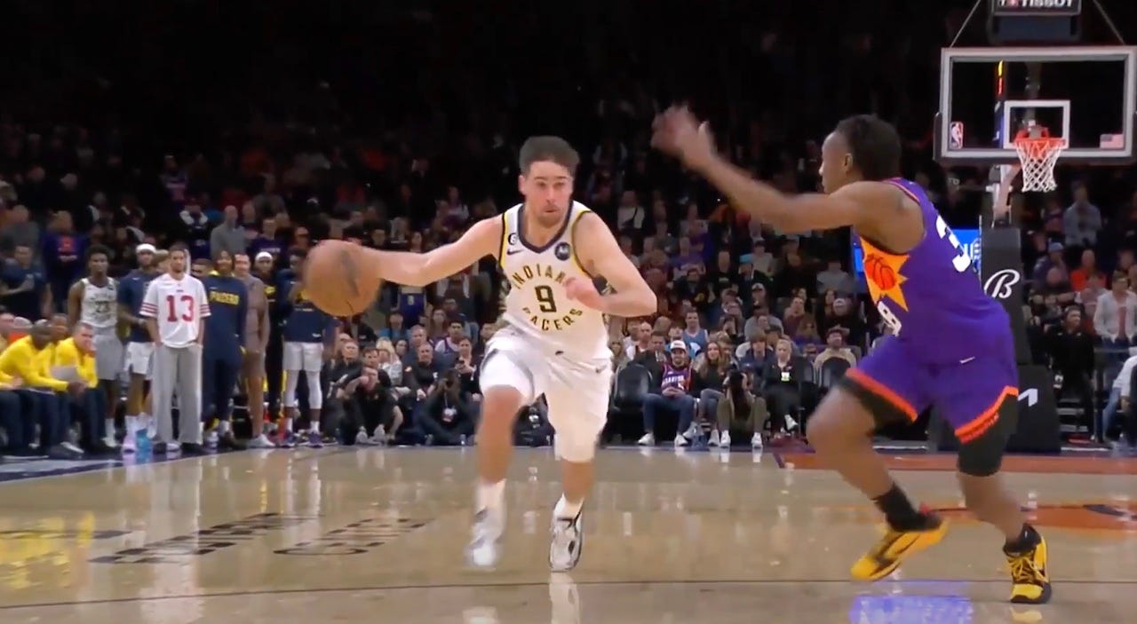 T.J. McConnell drives, scores and is fouled playing in Arizona. T.J. McConnell drives, scores and is fouled playing in Arizona.