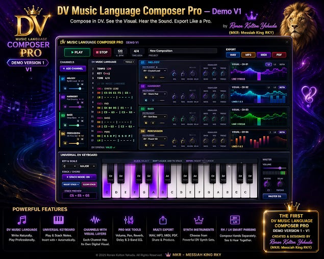 DV Music Language Converter — Text to Visual to Sound - Demo V1 : DV Music Language Composer