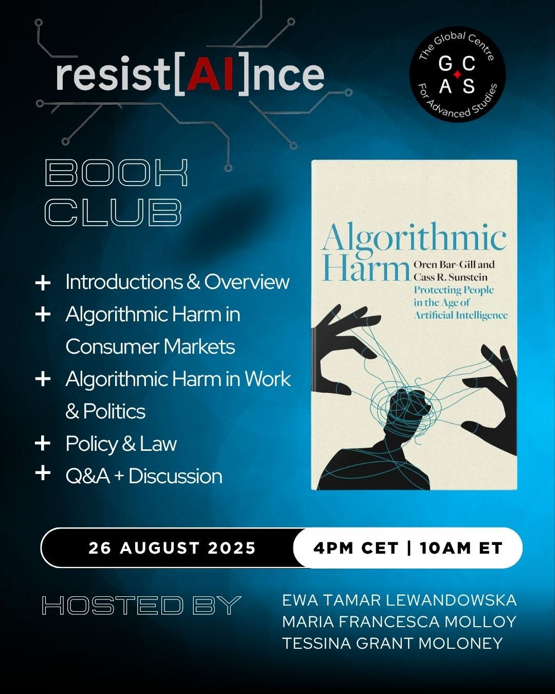 Poster for an AI book club event. Poster for an AI book club event.