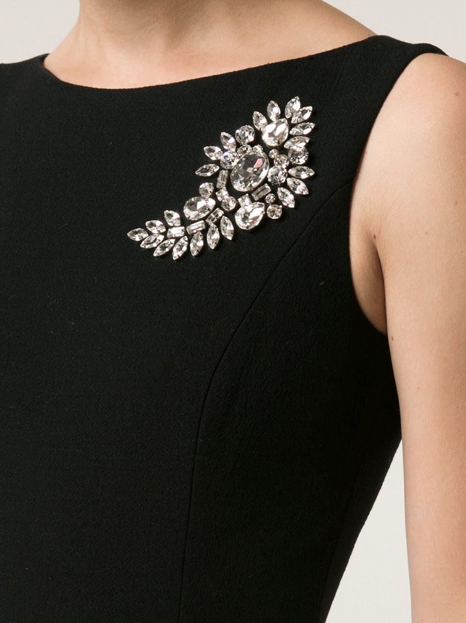Michael Kors Paisley Brooch Sheath Dress in Black - Lyst