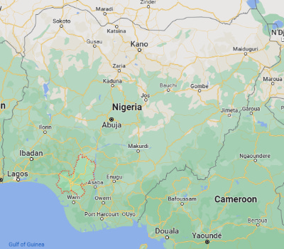 Edo State (in red) in southwestern Nigeria (Google Maps) Edo State (in red) in southwestern Nigeria (Google Maps)