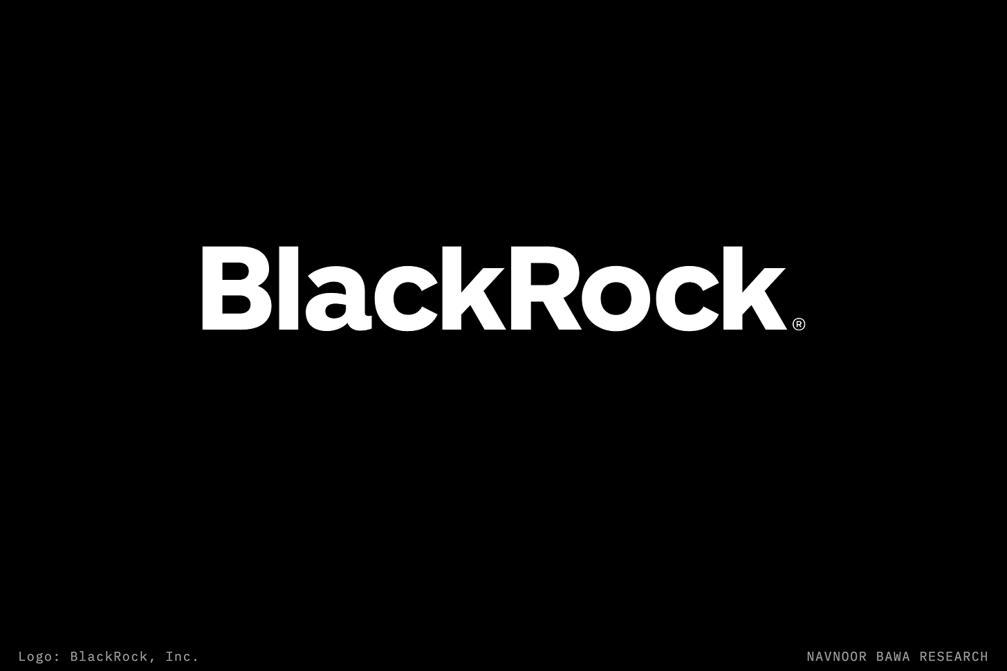 The BlackRock logo, white on black The BlackRock logo, white on black