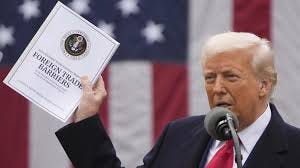 Trump speaking at April 2025 press conference