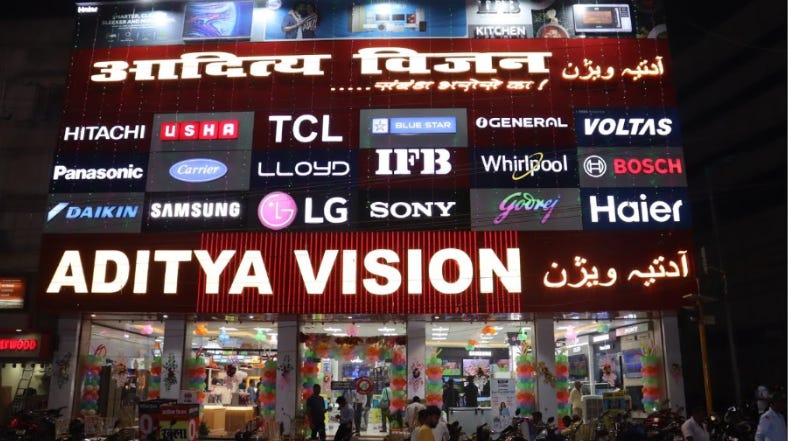 Proinvest Nirmiti on Twitter: "About Company - Aditya Vision Ltd,  incorporated in 1999, is engaged in trading of electronic items and is a  service oriented electronic retail chain in Bihar, Jharkhand and