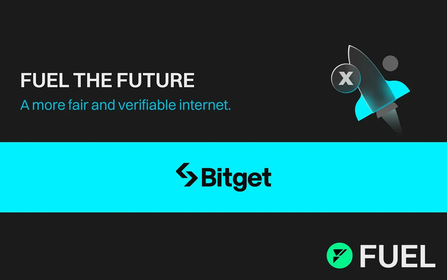 Bitget LaunchX FUEL Token Drop promotional banner featuring vibrant crypto visuals