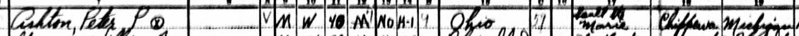 Clip of a 1940 U.S. Census page