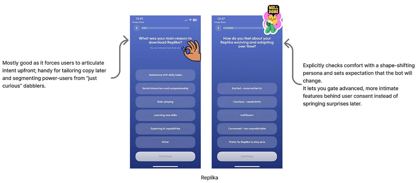 Screenshot of Replika