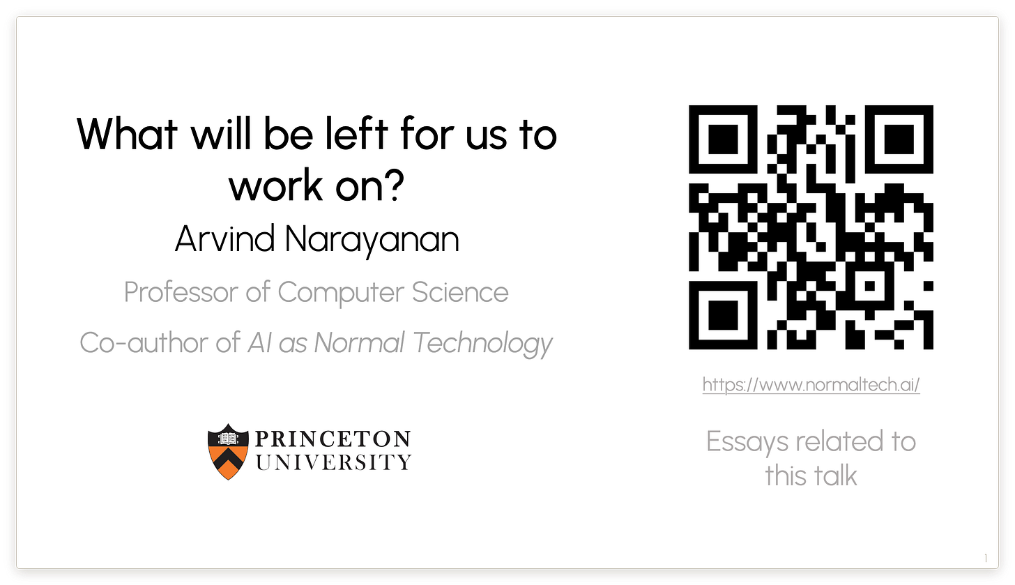 What will be left for us to work on? What will be left for us to work on?