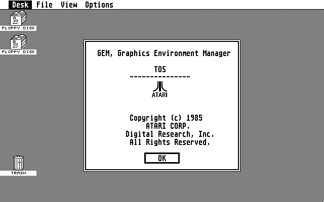 TOS 1.00 atari screenshot TOS 1.00 atari screenshot