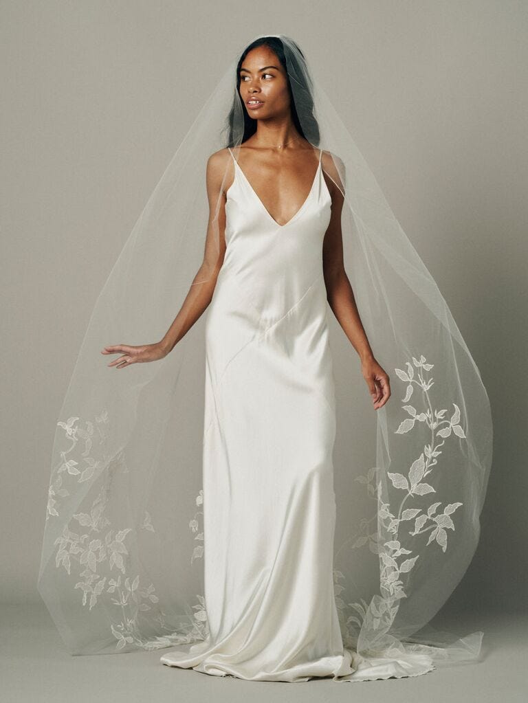 Ofrenda embroidered floral cathedral wedding veil
