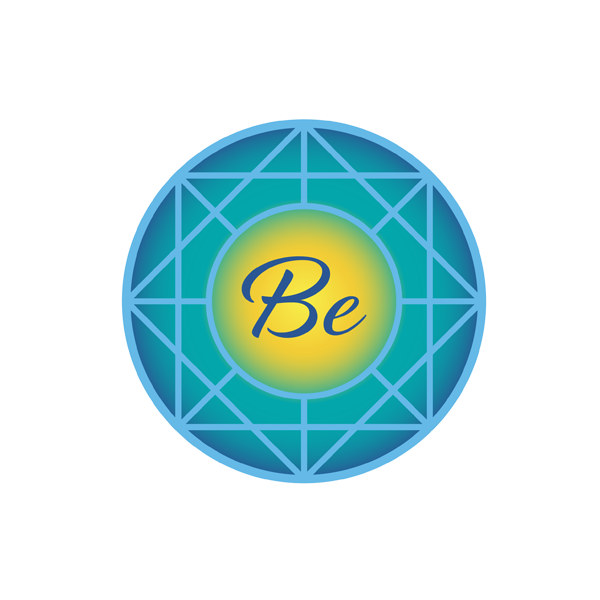 the word BE embedded in a mandala-like figure