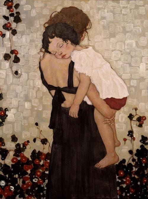 gustav klimt mother and sleeping child - Google Search