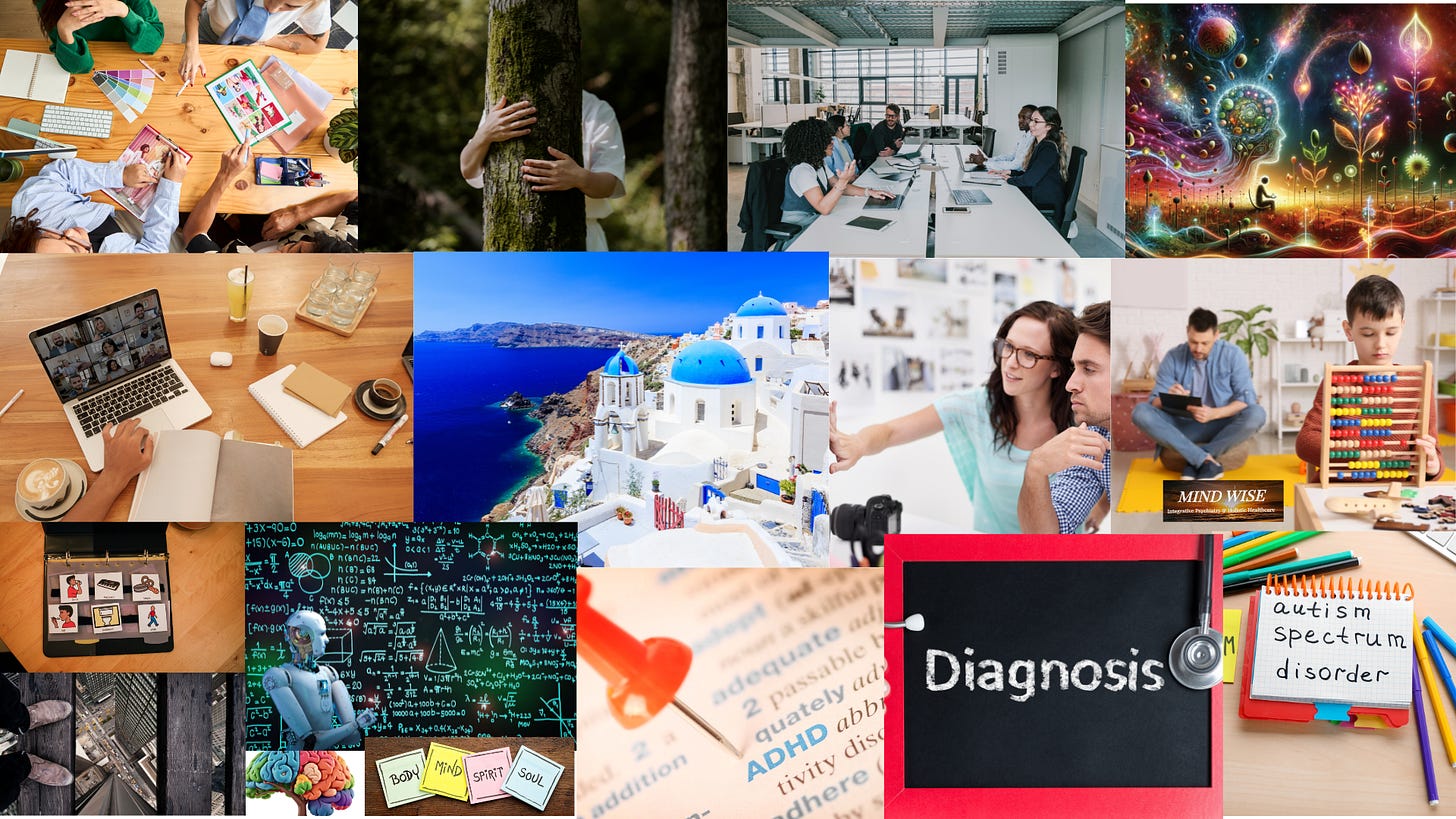 Collage of photos representing neurodiversity, recognition, interventions, artificial intelligence, and dilemma of labeling. Collage of photos representing neurodiversity, recognition, interventions, artificial intelligence, and dilemma of labeling.