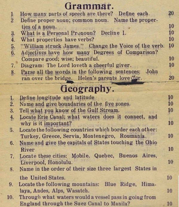 This 8th Grade Test from 1912 Is a Lot Harder Than You Think (4 pics ...
