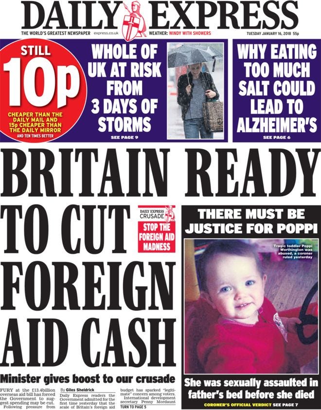 Daily Express Front Page - 16.01.18 Daily Express Front Page - 16.01.18