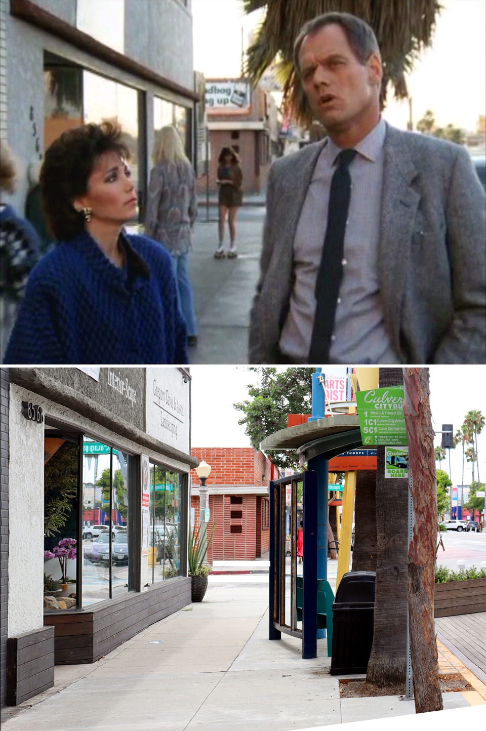 Filming locations then and now from the TV series Hunter episode Scrap Metal.