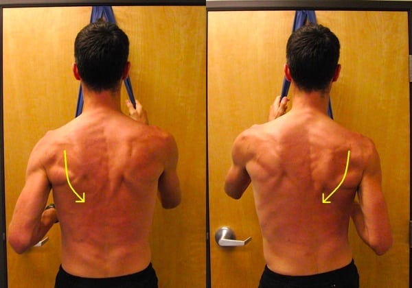 Standing band pull Standing band pull