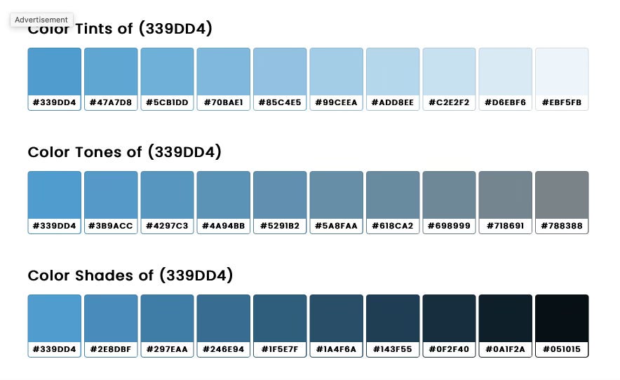 color tints and shade example