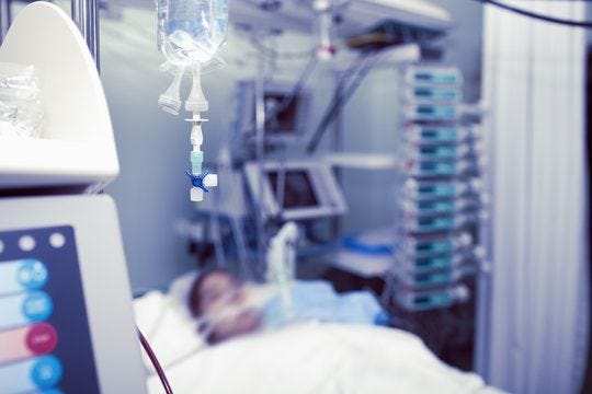 Patient in the intensive care unit