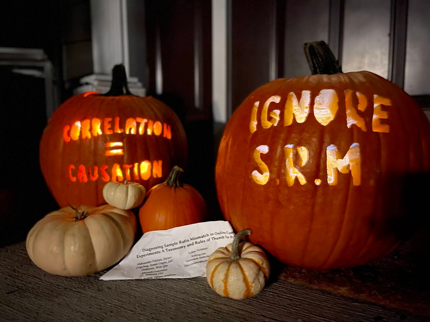 Two CRO themed jack-o-lanterns