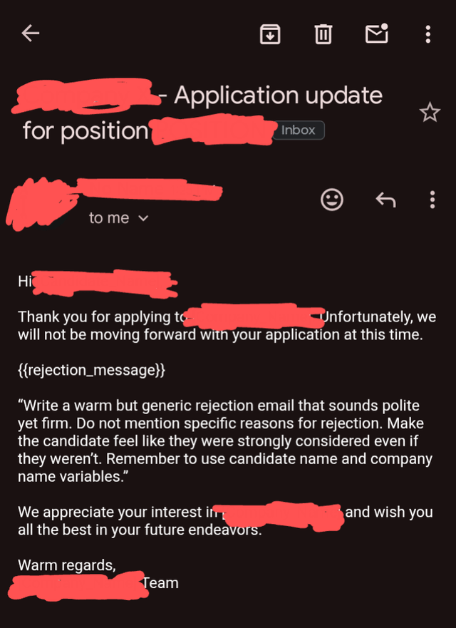 r/ChatGPT - This rejection email