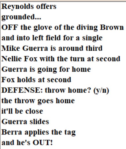 Diamond Mind Baseball Play By Play